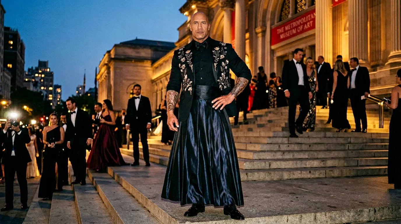 Dwayne Johnson en jupe au Met Gala : la masculinité réinventée