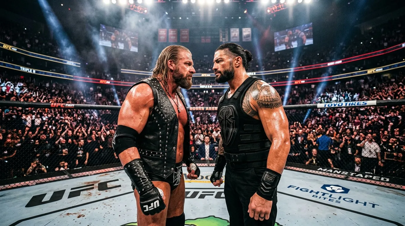 Triple H et Roman Reigns à l'UFC 250 Trump