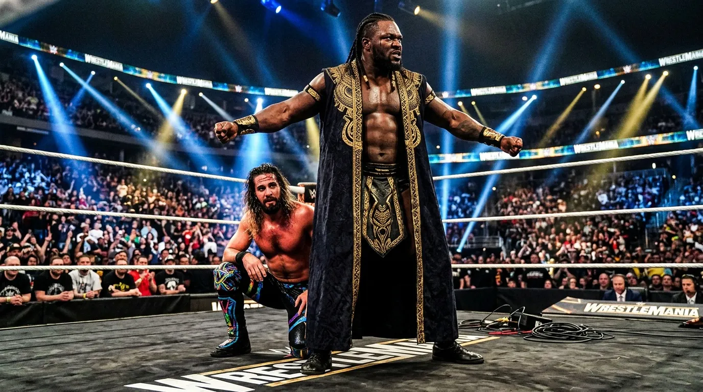Oba Femi sauve Seth Rollins d'une attaque