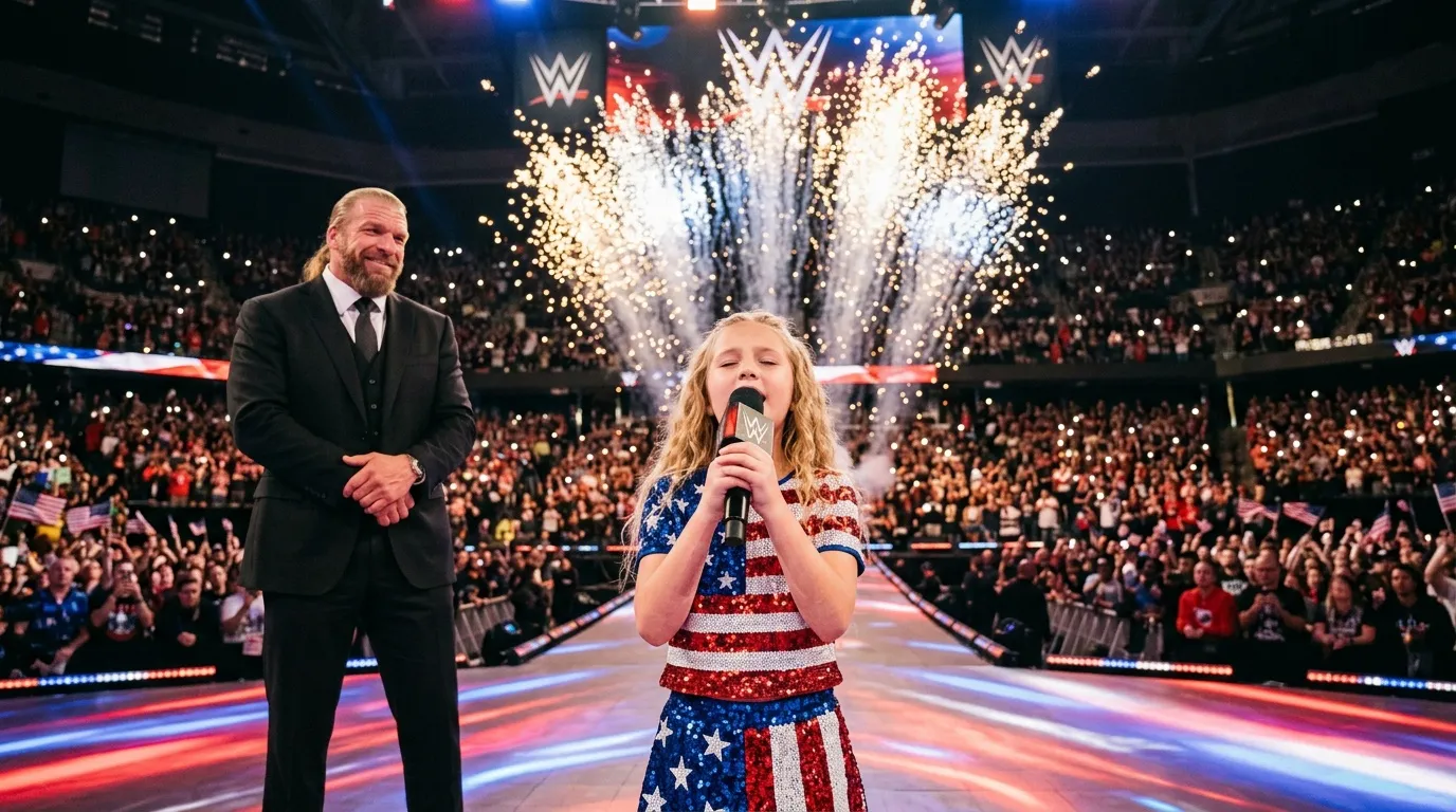 Fille Triple H chante God Bless America à WWE