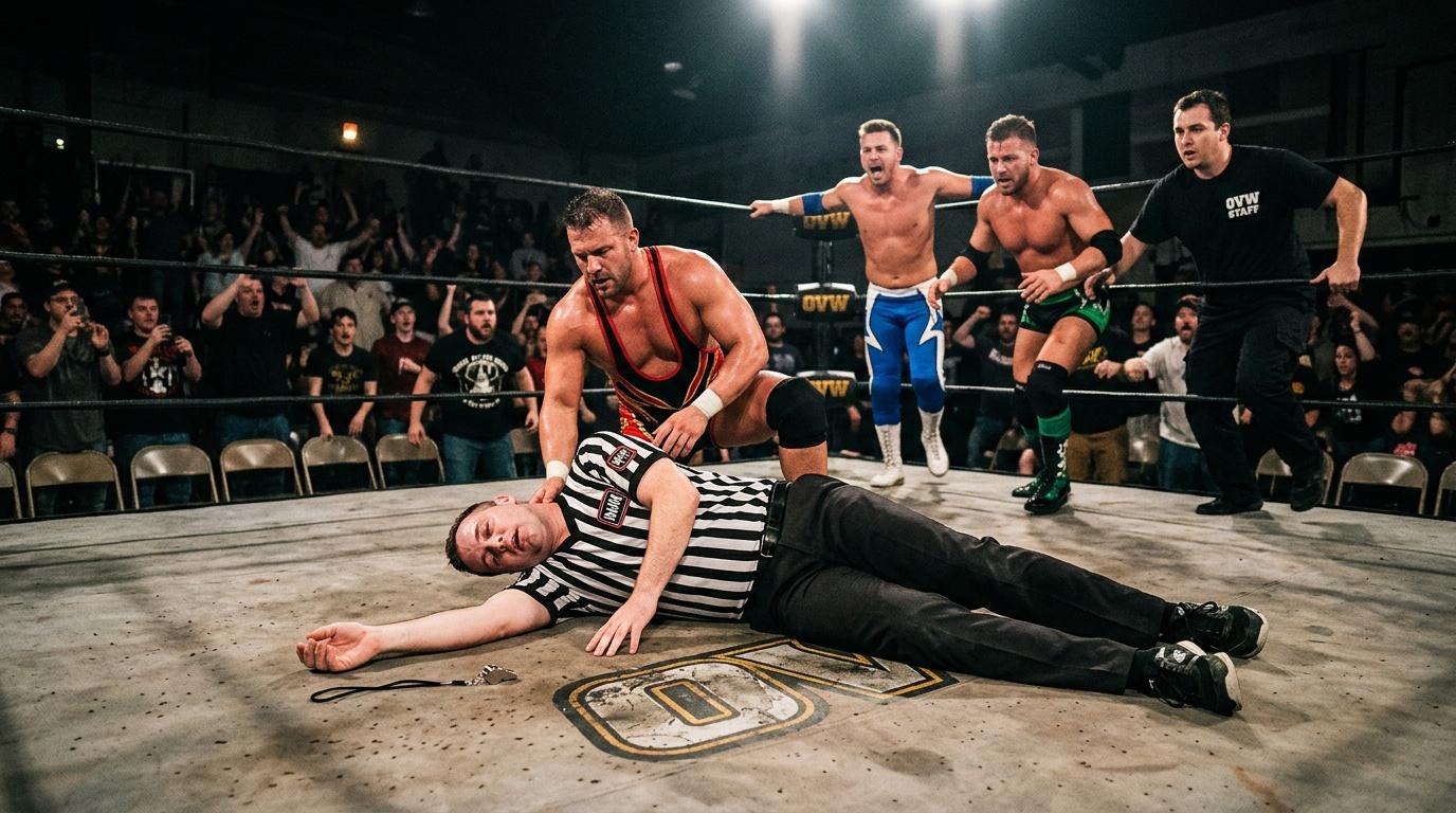 Un arbitre victime d'une urgence médicale lors d'un match de catch OVW