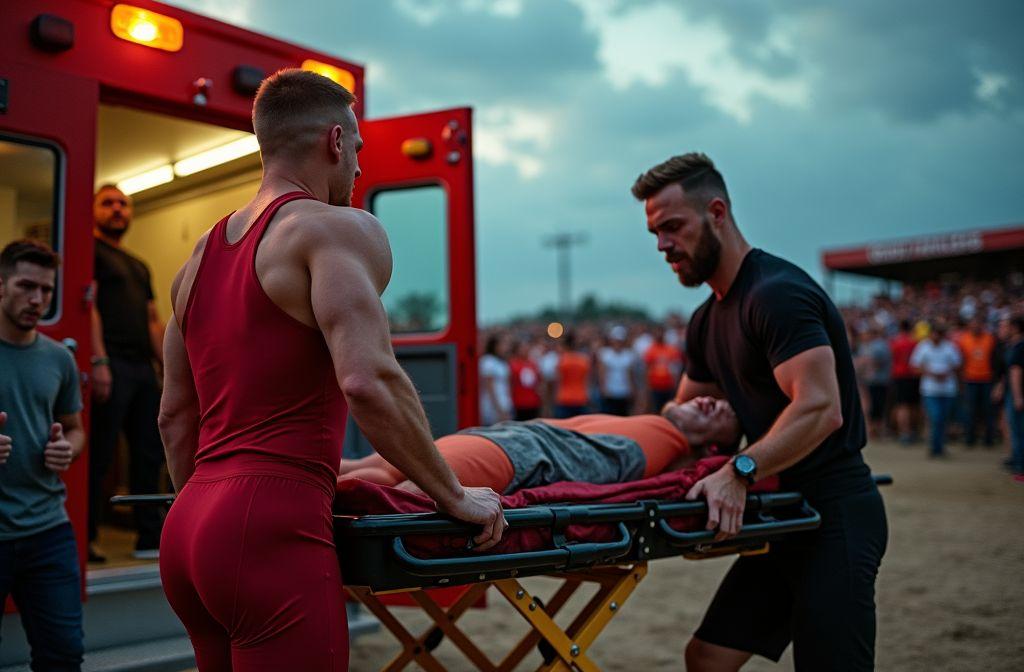 Catcheur évacué en ambulance, coéquipier frappé lors d'un match violent