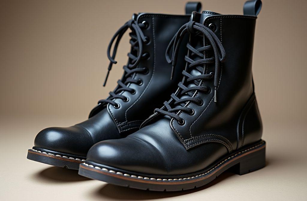 Combat boots homme en cuir à lacets | Collection en ligne