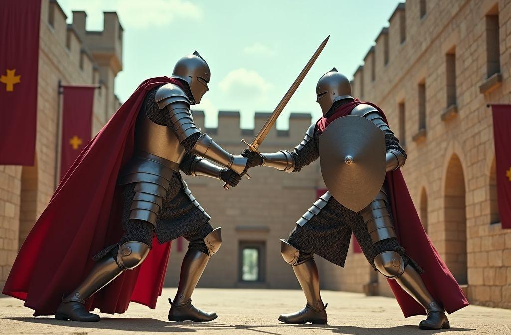 Combat de chevaliers médiévaux : techniques et histoire des combattants