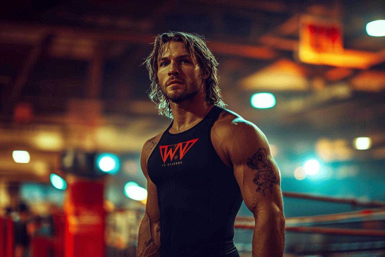 Figurine catcheur Edge tout de noir vêtu - carton taille réelle WWE