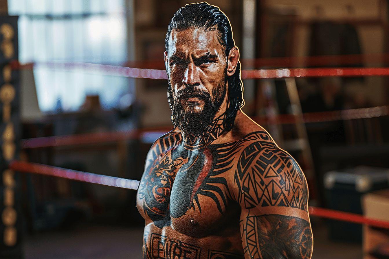 Roman Reigns en carton taille réelle : figurine et masque du catcheur disponibles