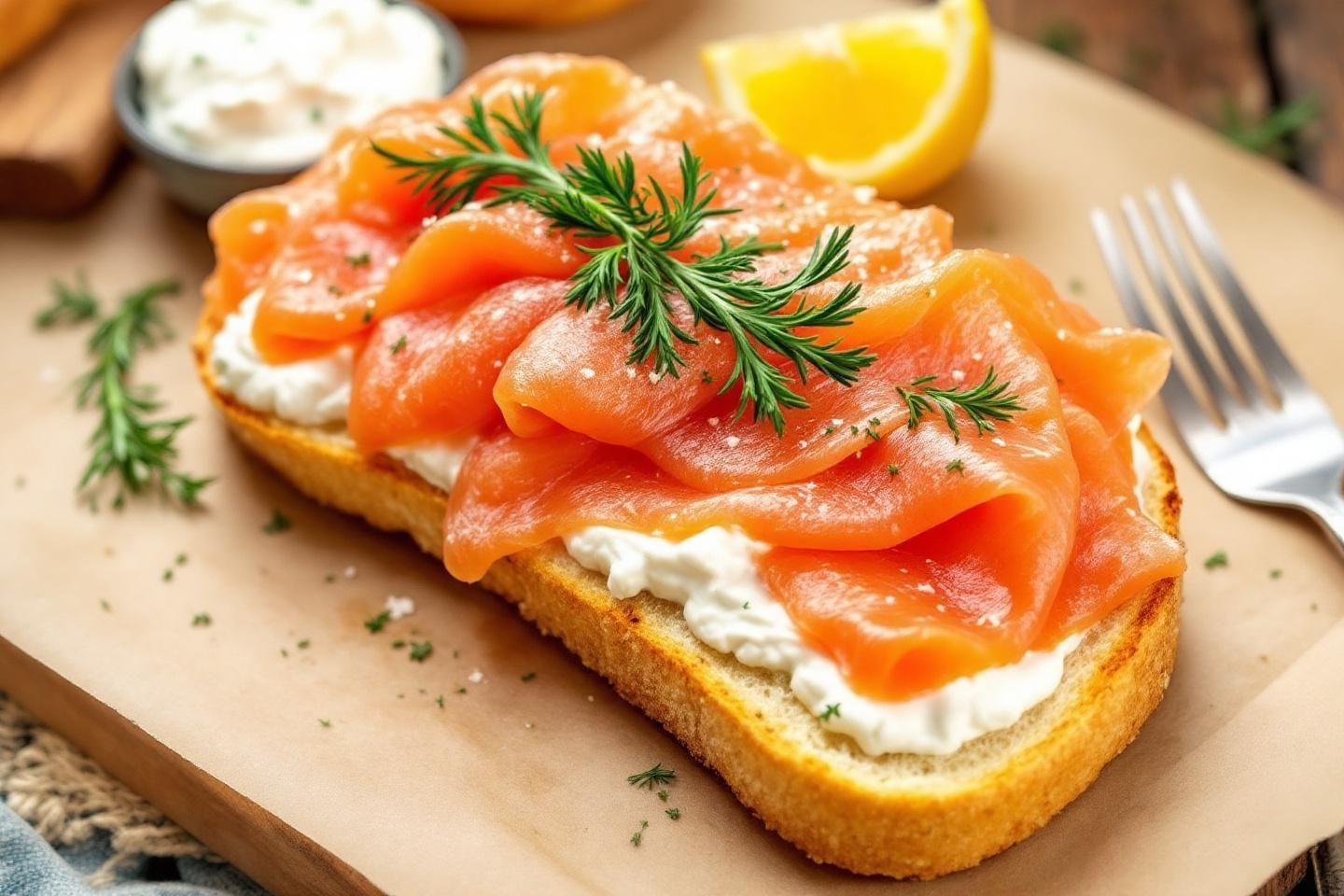 Sandwich baguette au saumon fumé : recette facile et savoureuse