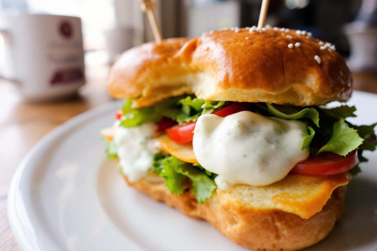 Sandwich au pain viennois avec sauce savoureuse