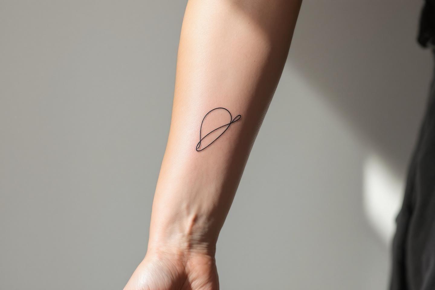 Dessin fin d'une forme ovale sur une peau claire